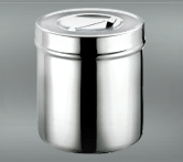 ALGODONERA, ALGODONERO, TORUNDERA, TORUNDERO DE ACERO INOXIDABLE, RECIPIENTE PARA ALGODON CON TAPA